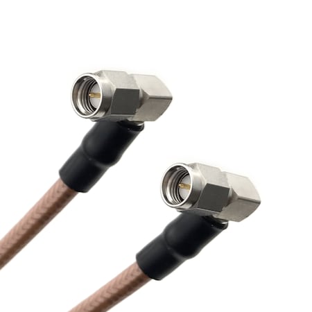 Remington Industries RG-400 Coax Cbl Assmbly w/SMA (Male RA) to SMA (Male RA) Cnnctrs, 50 Ohm Impedance, 20FT Lngth R-CX-1002-240